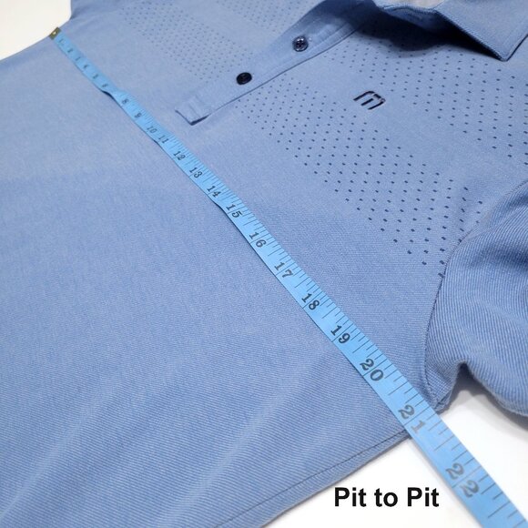 Travis Mathew Mens Blue Short Sleeve Polo Shirt Size L Cotton Blend Golf Preppy - Picture 5 of 9